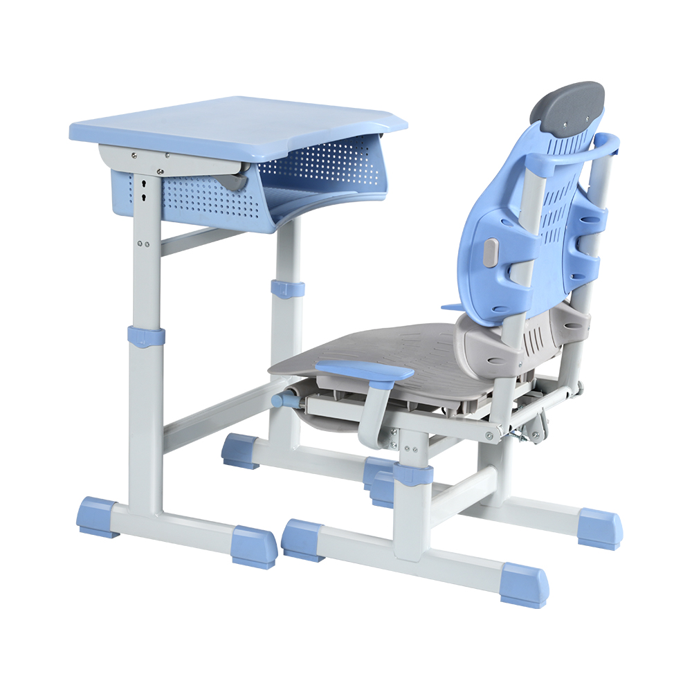 椅背抽拉式手摇调节午休桌椅