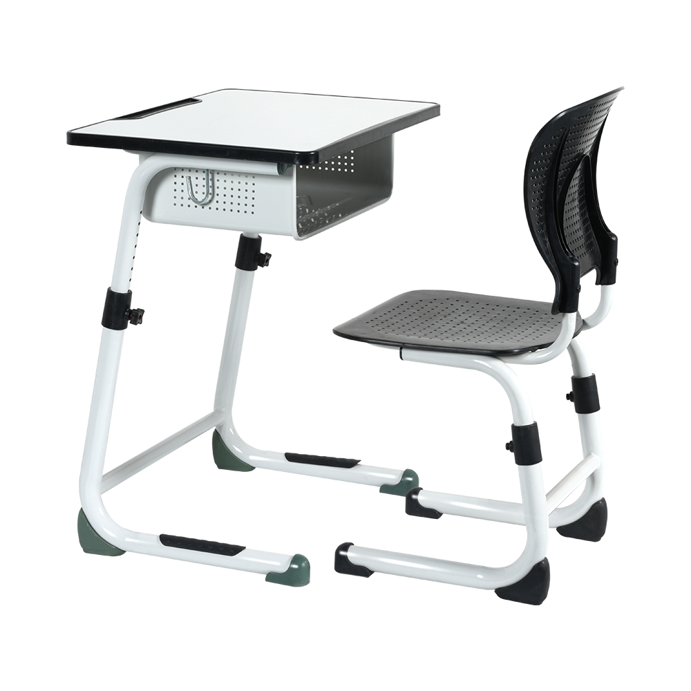 可调学校休息桌椅套装带加固管框和椅子空心表面