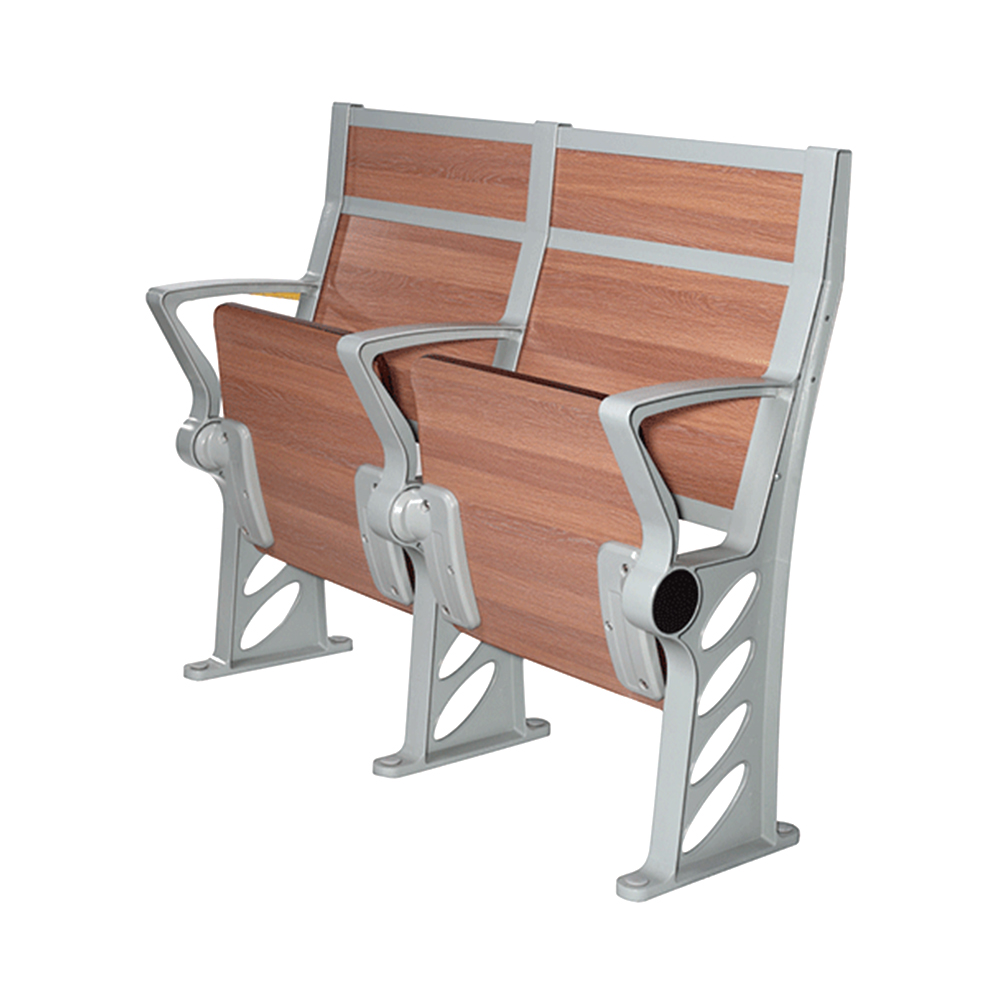 畅销定制优雅金属框架木质阶梯教室排椅