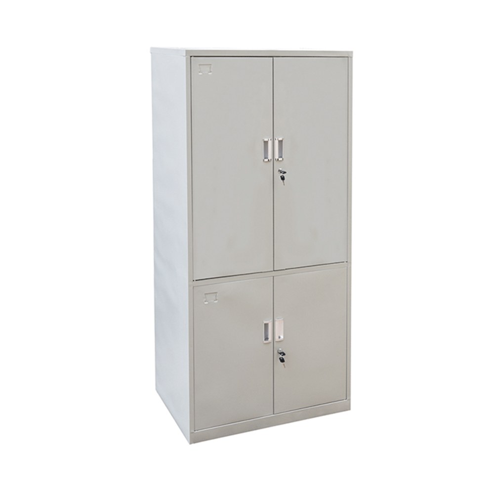 坚固双层金属可锁隔层储物柜