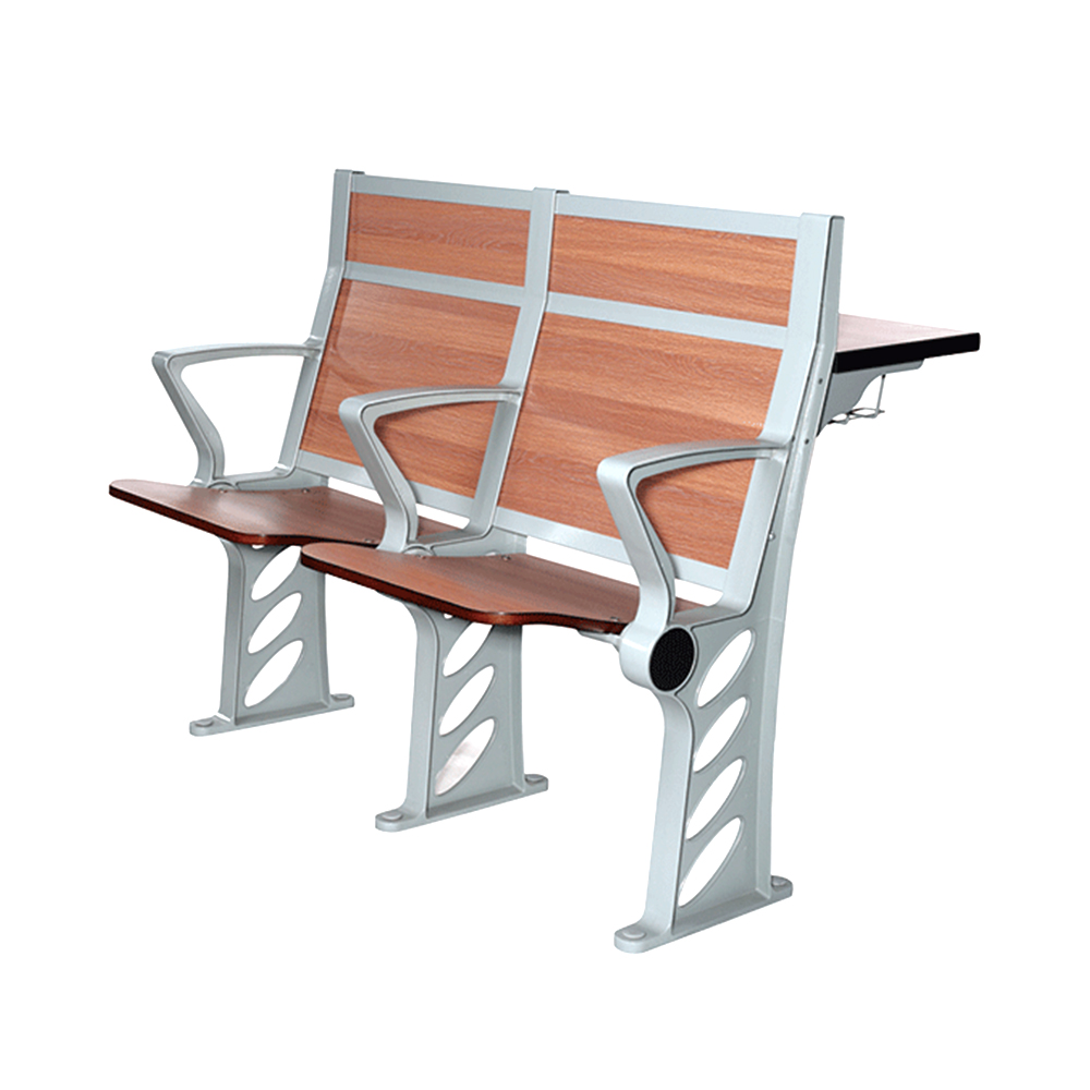 畅销定制优雅金属框架木质阶梯教室排椅