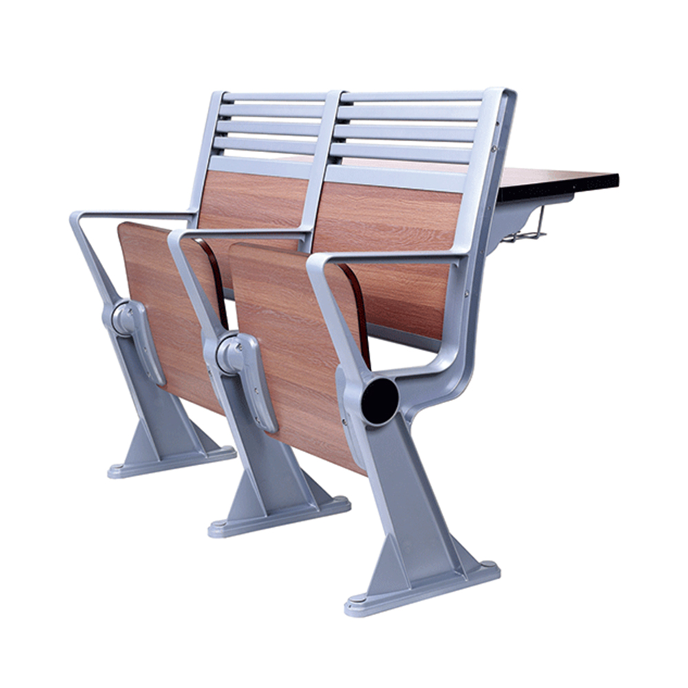 热门教堂座椅节省空间现代金属木材混合阶梯教室排椅