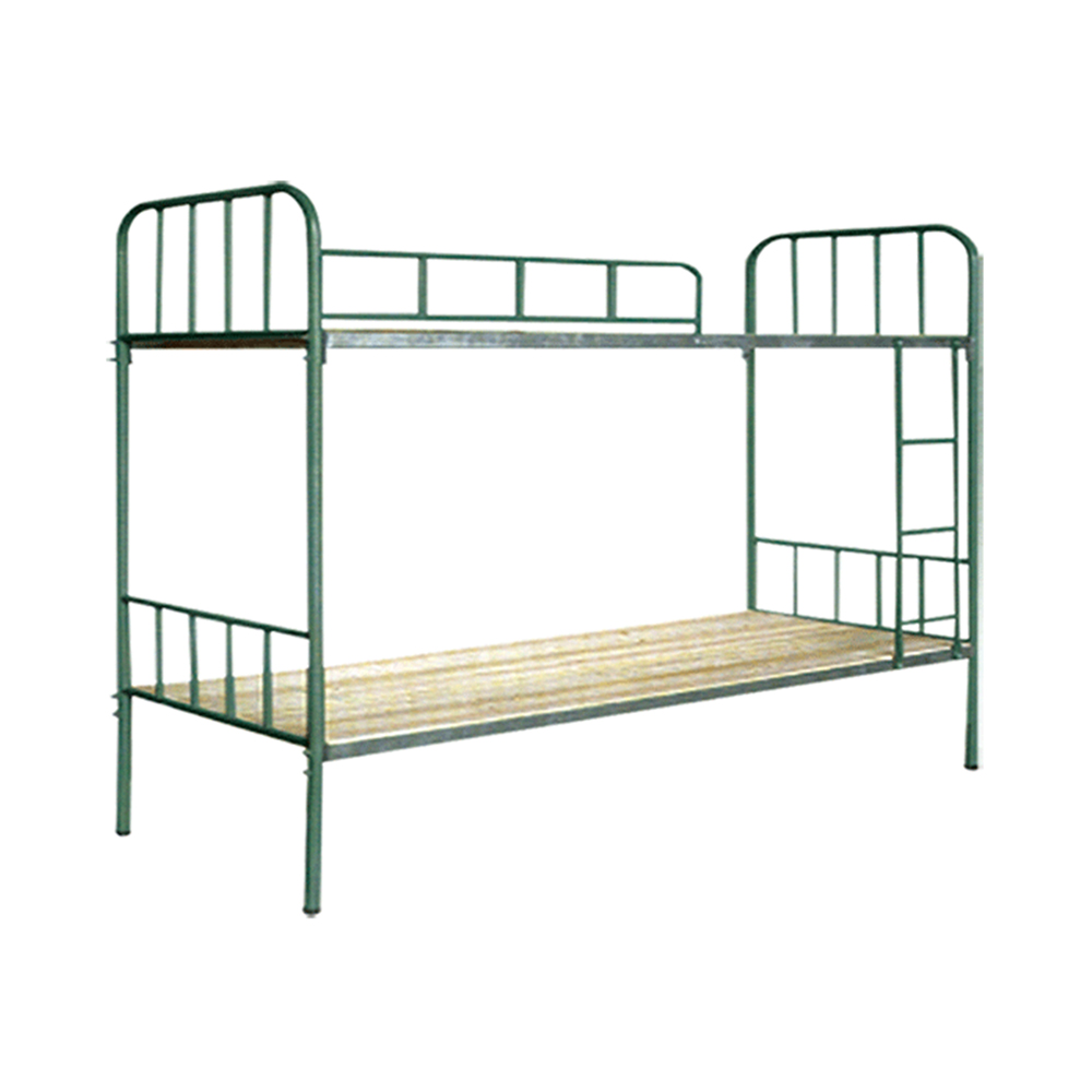 带安全护栏和梯子的金属双层公寓床