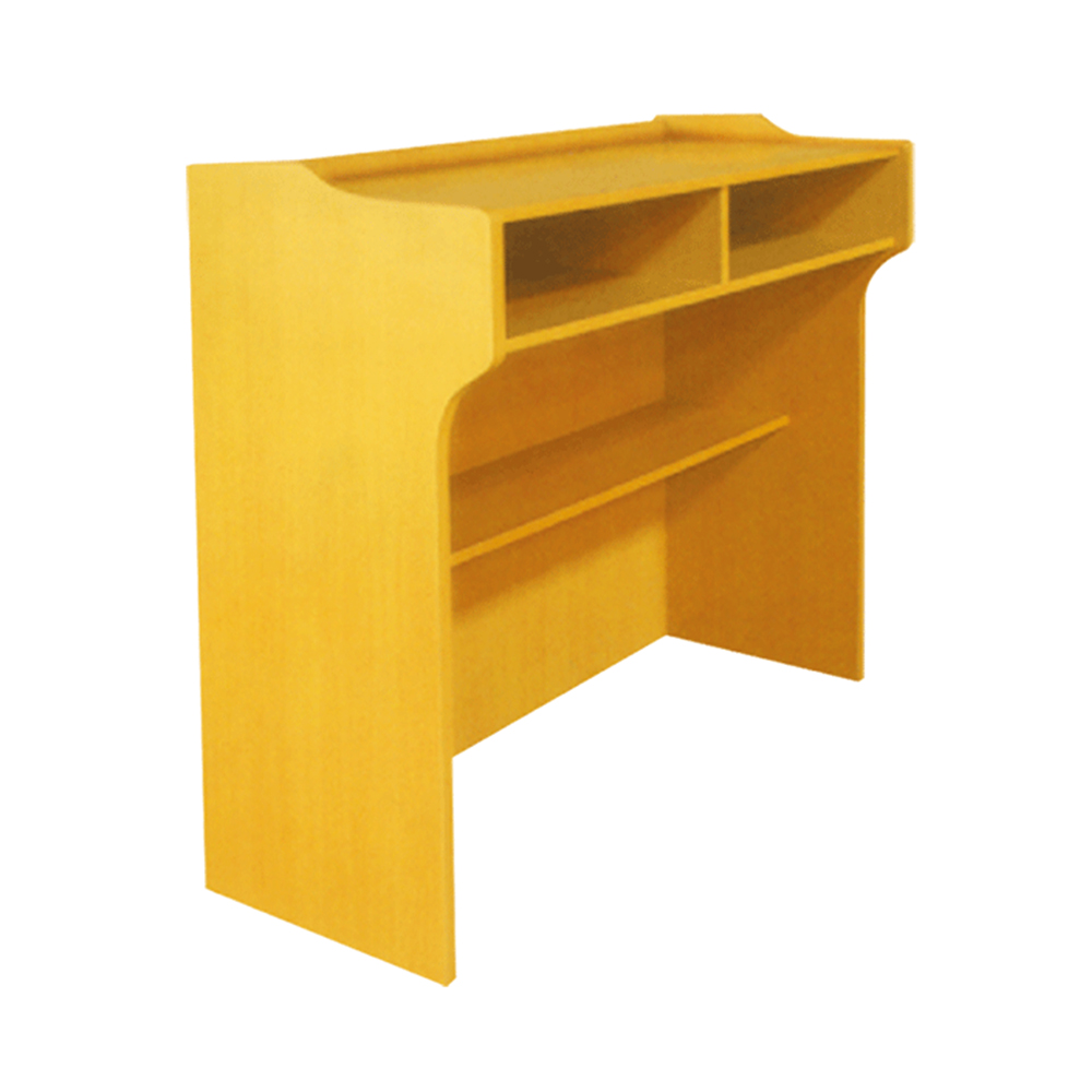 现代黄色有序带抽屉讲台