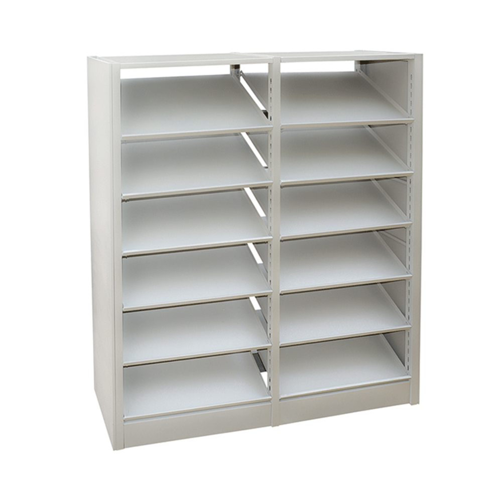 简约现代白色多层图书馆书架