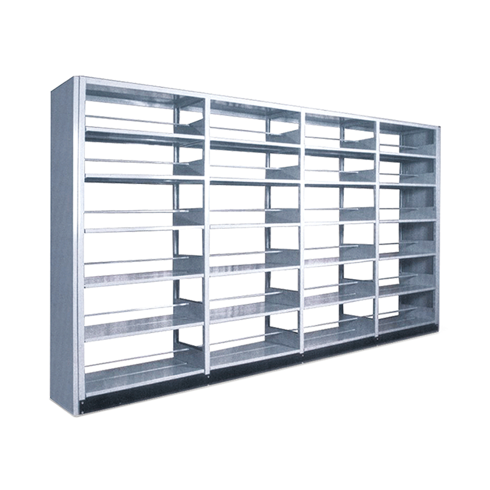 图书馆简约灰色金属框架书架