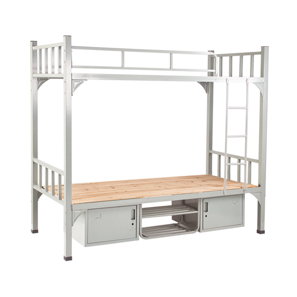 节省空间双储物抽屉金属双层公寓床