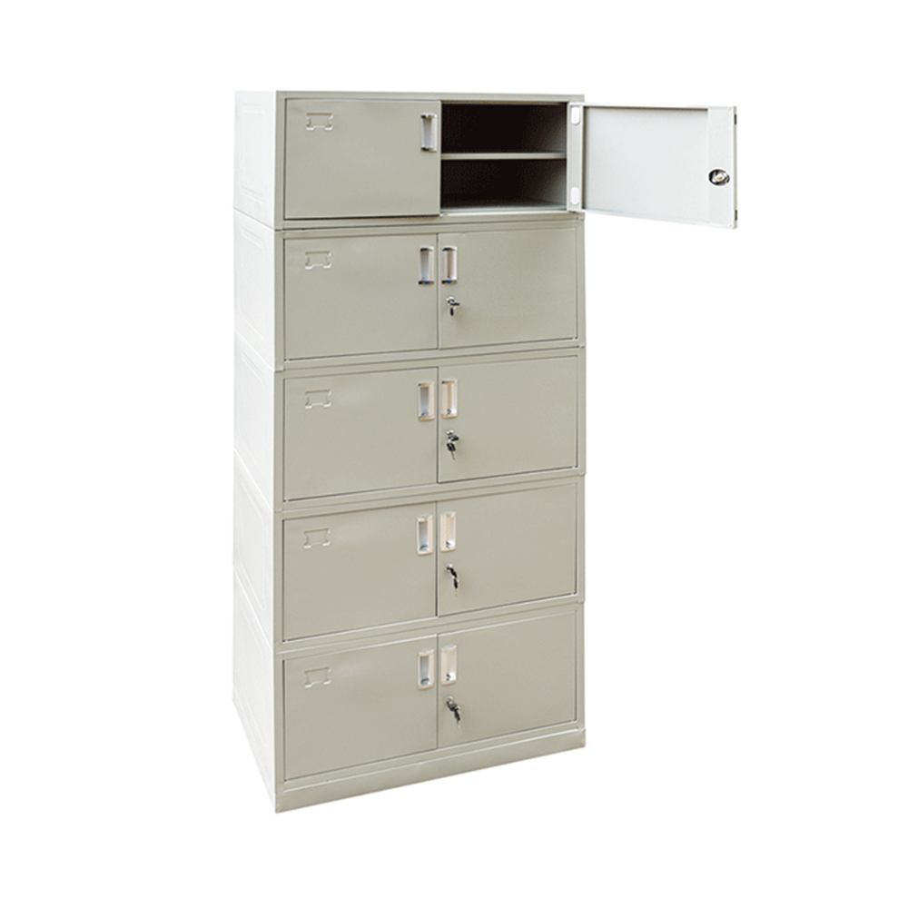 坚固可锁隔层多层金属文件柜