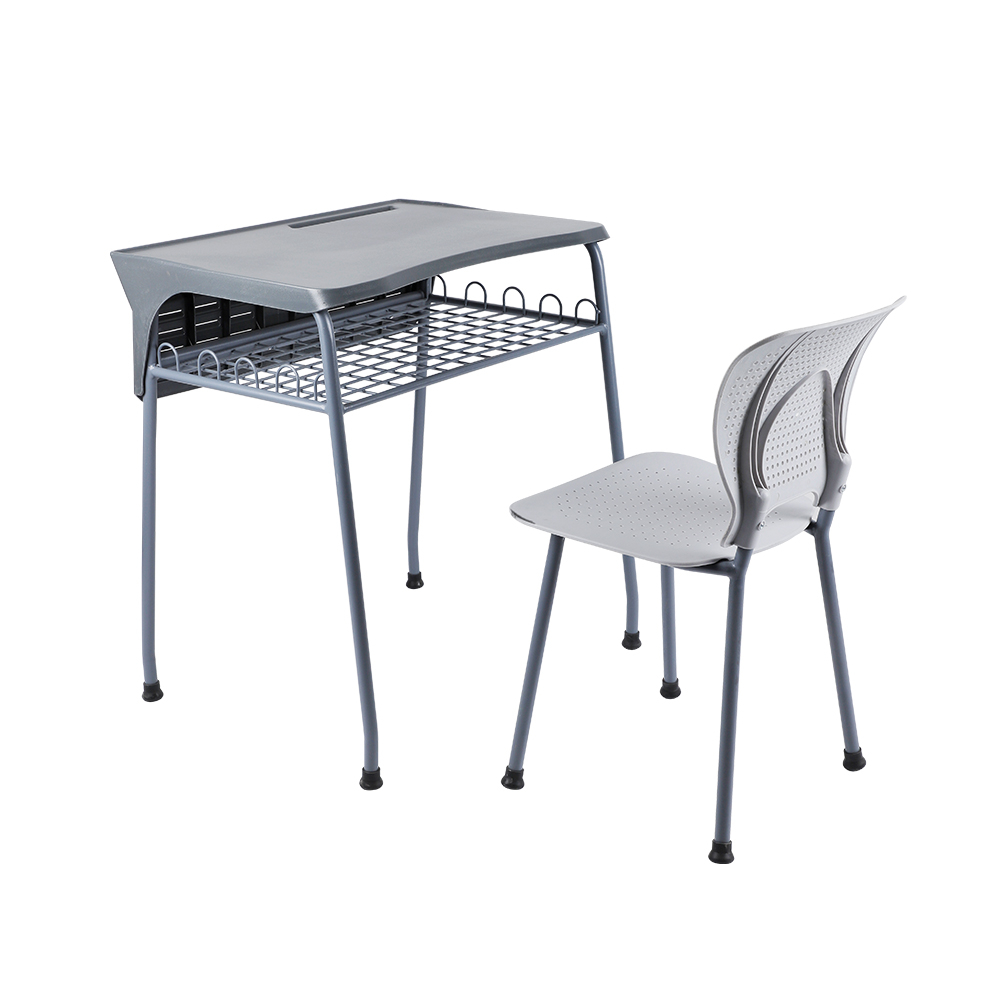 强烈推荐学校桌带弯曲框架和储物架配加固管框