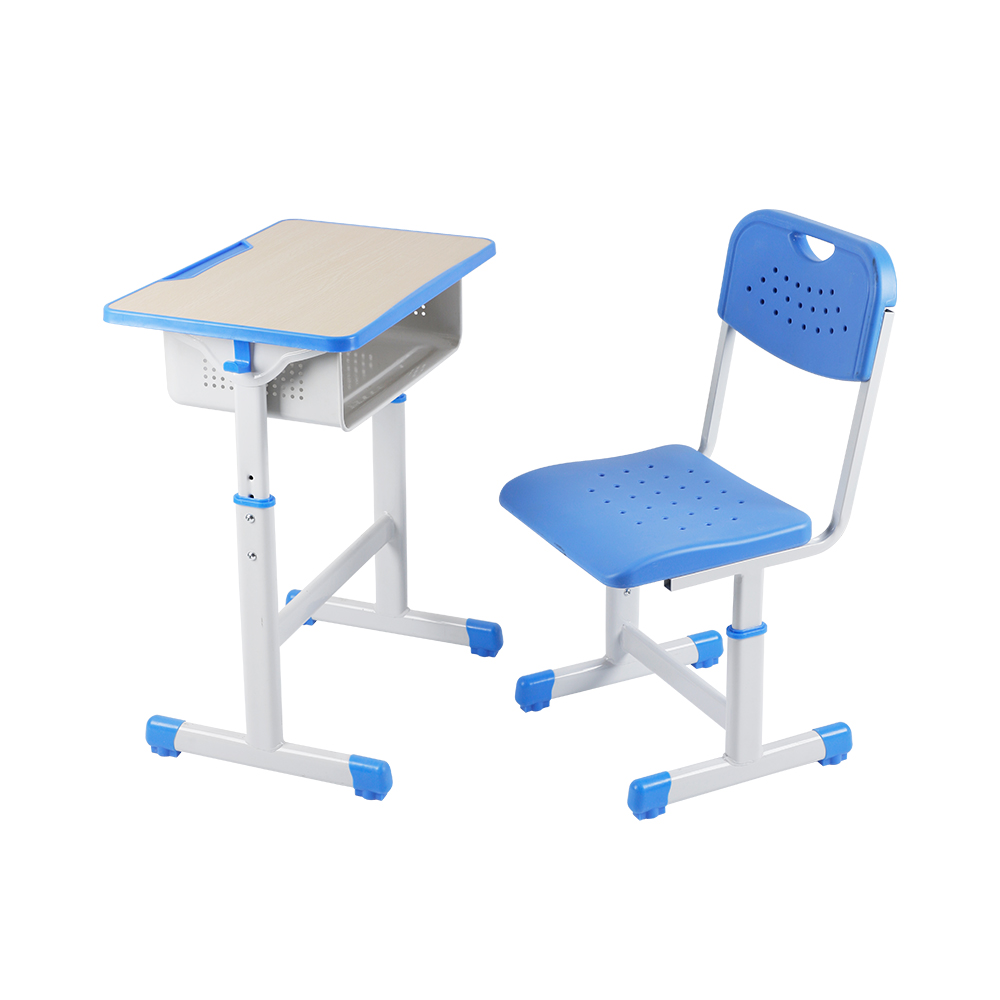 可调学校休息桌椅套装带加固管框和椅子空心表面