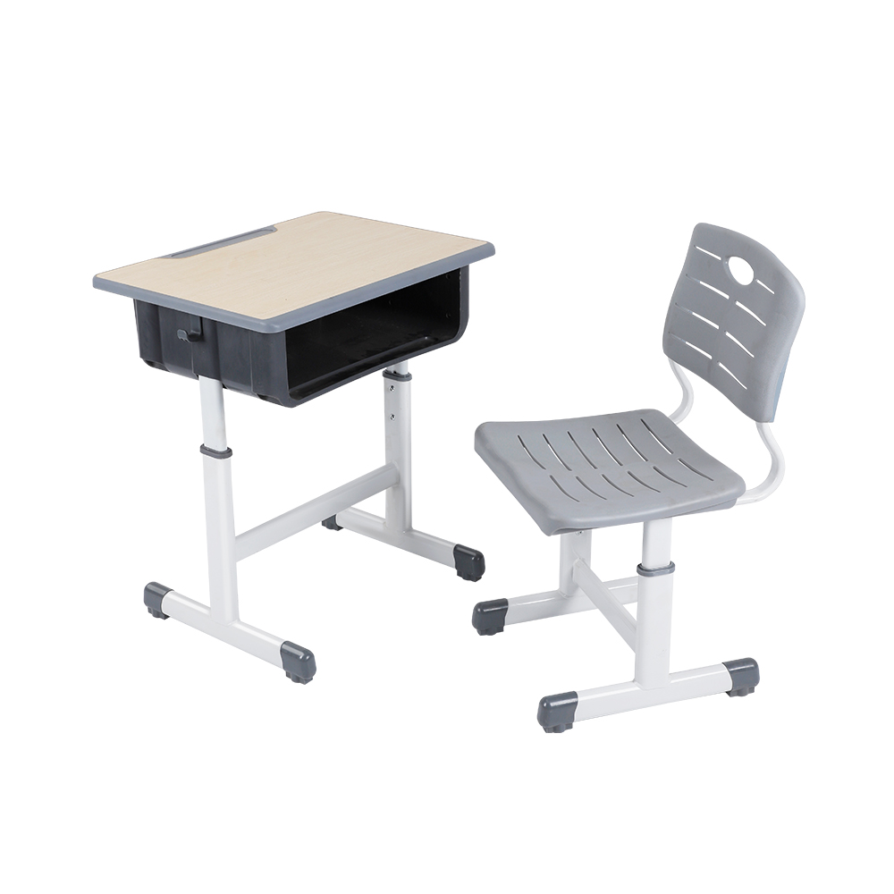 学校家具儿童学习桌椅套装带耐污表面和钢框架
